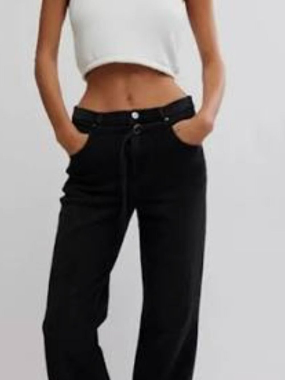 We The Free- Free People- Sabine Slim Straight Jeans Black Washed Denim Size 31